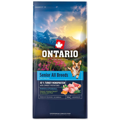 Ontario Senior All Breeds Monoprotein - puran in sladki krompir - 12 kg