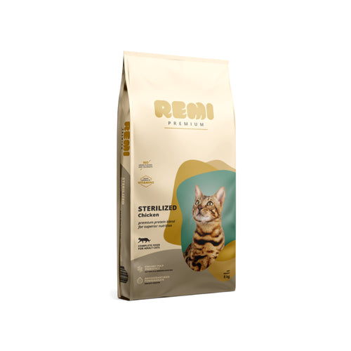 Remi Cat Premium Adult Sterilized, briketi - piščanec - 8 kg