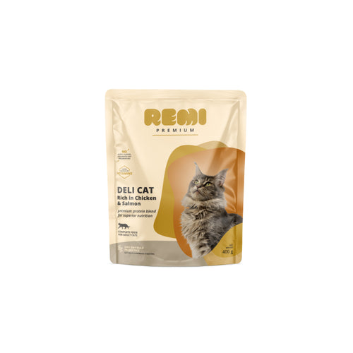 Remi Cat Premium Deli Adult, briketi - piščanec in losos - 400 g