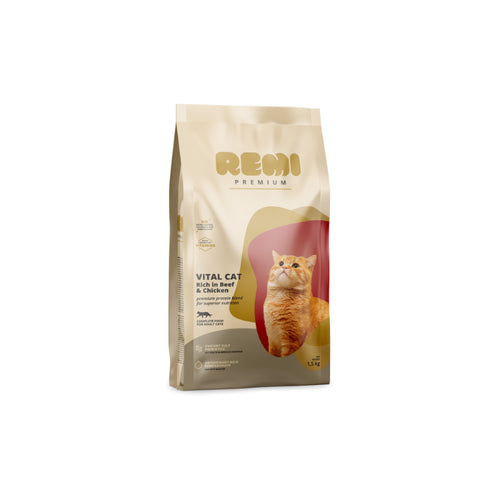 Remi Cat Premium Vital Adult, briketi - govedina in piščanec - 1,5 kg