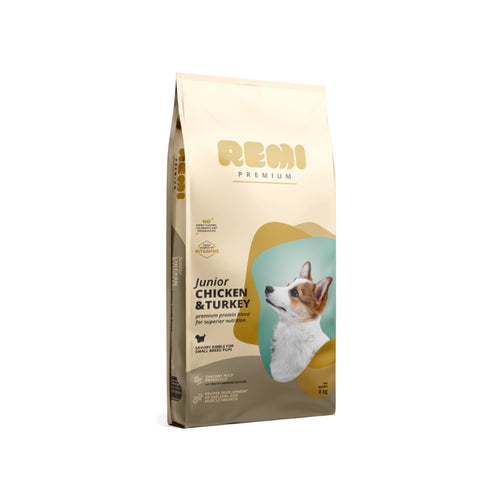 Remi Dog Premium Junior Mini - piščanec in puran - 8 kg