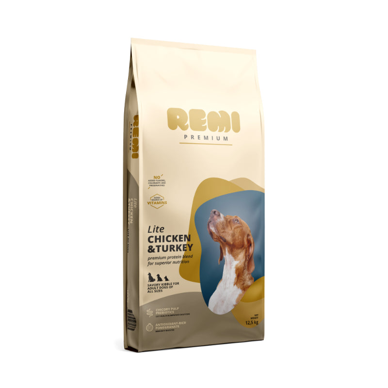 Remi Dog Premium Lite Senior - piščanec in puran - 12,5 kg