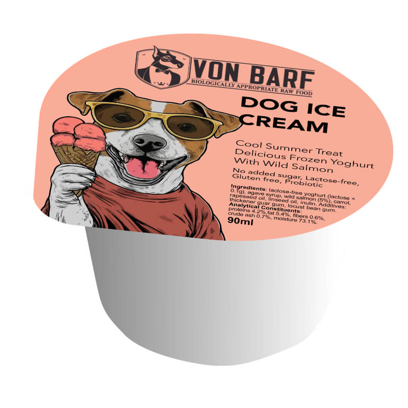 Von Barf Dog Ice Cream pasji sladoled, divji losos - 90 ml