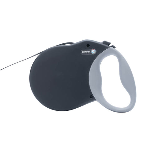 Duncun avtomatski povodec Expedition s trakom, črn - različne velikosti - L