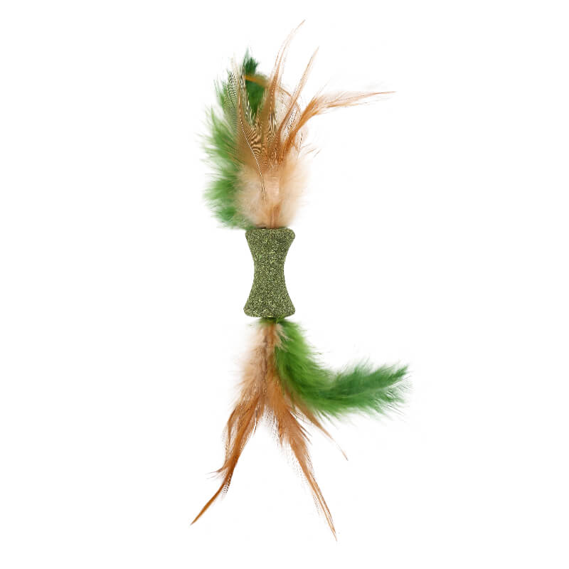 Wouapy igrača za mačke z matatabijem, valj s perjem - 20 cm (2)