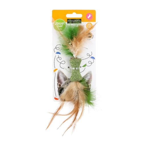 Wouapy igrača za mačke z matatabijem, valj s perjem - 20 cm