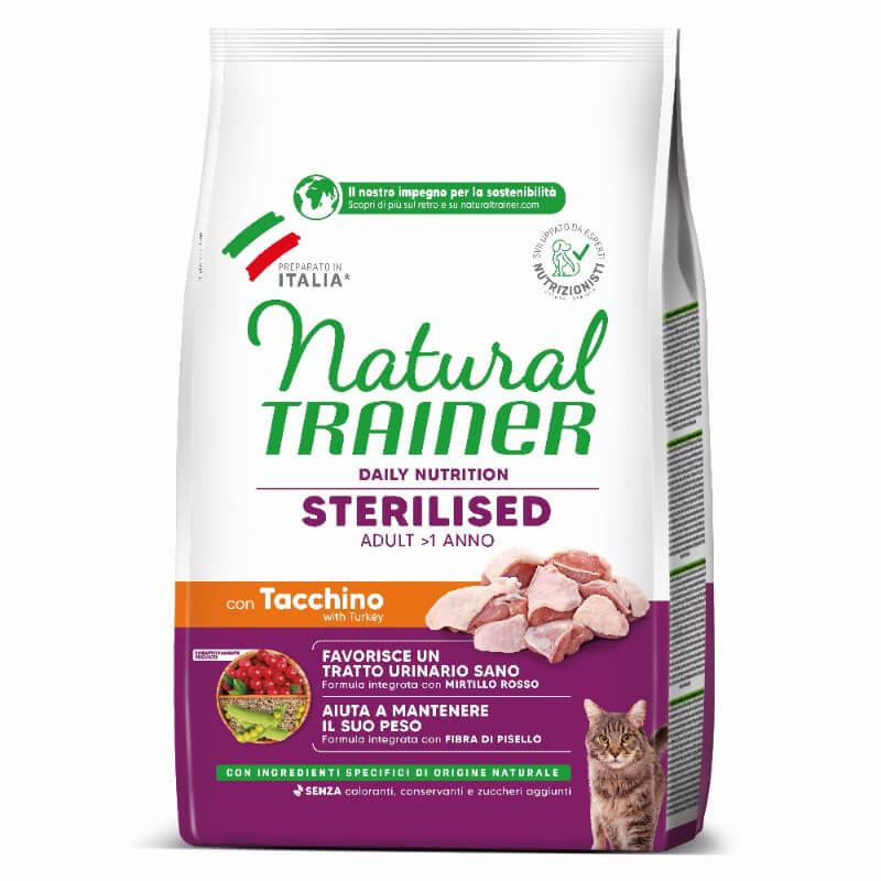 Natural Trainer Cat Sterilised Adult, puran - različna pakiranja