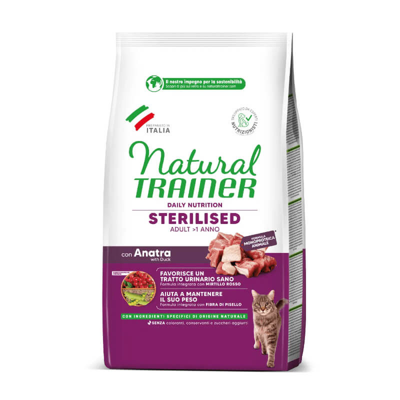 Natural Trainer Cat Sterilised Adult, raca - različna pakiranja