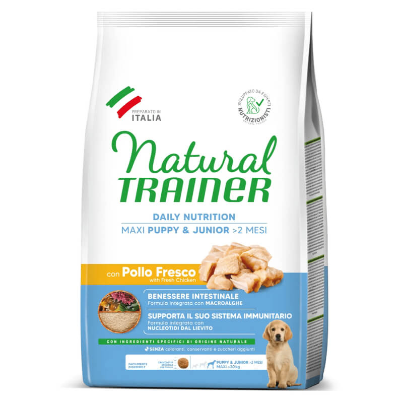 Natural Trainer Daily Nutrition Puppy&Junior Maxi - sveži piščanec