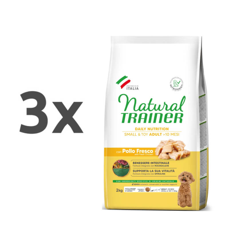 Natural Trainer Daily Nutrition Adult Mini - sveži piščanec - 3 x 2 kg