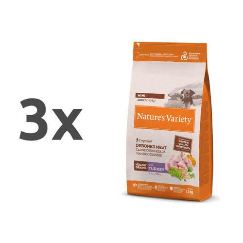 Nature's Variety Healthy Grains Dog Mini Adult, puran - 1,5 kg - 3 x 1,5 kg
