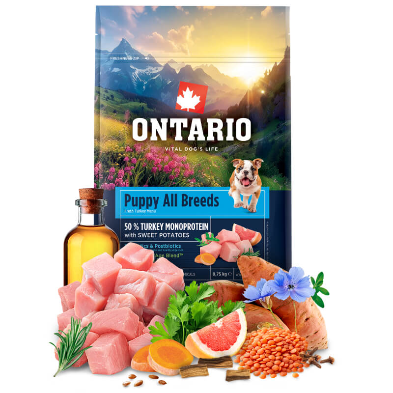 Ontario Puppy All Breeds Monoprotein - puran in sladki krompir (4)
