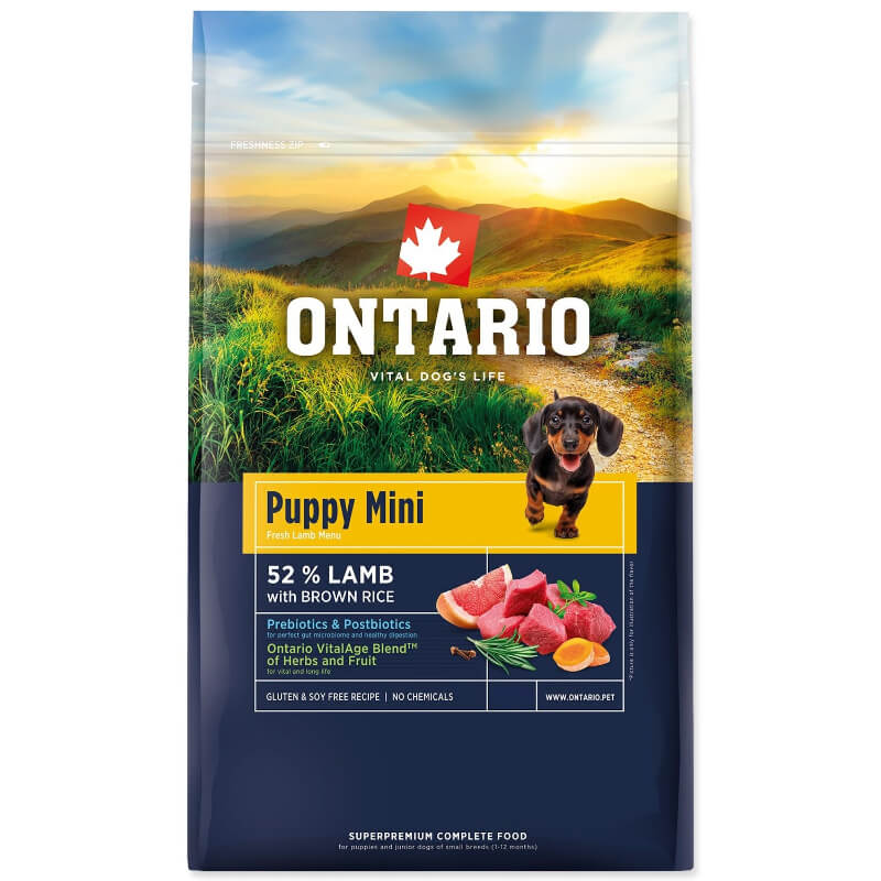 Ontario Puppy Mini - jagnjetina in rjavi riž