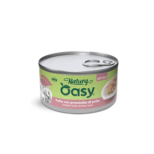 Oasy Cat Natury Adult fileji v želeju, konzerva - piščanec in šunka - 85 g - 85 g