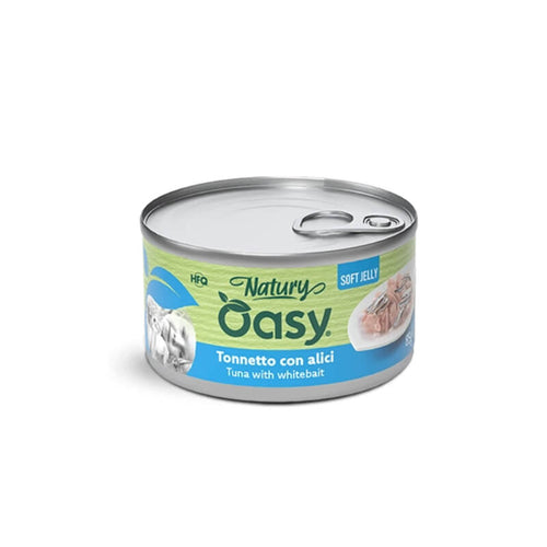 Oasy Cat Natury Adult fileji v želeju, konzerva - tuna in bela riba - 85 g