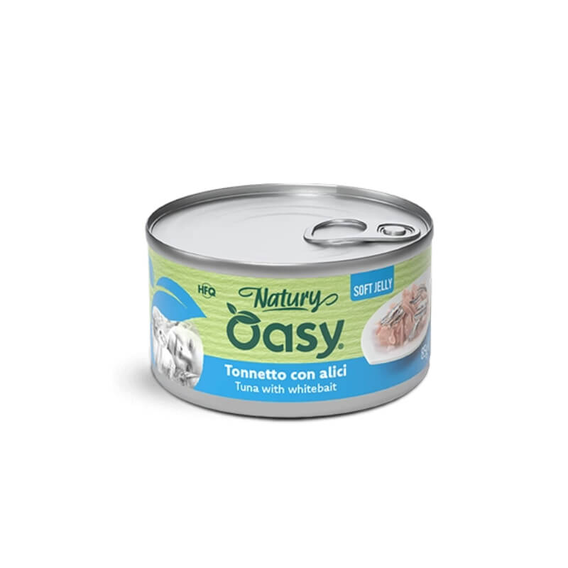 Oasy Cat Natury Adult fileji v želeju, konzerva - tuna in bela riba - 150 g