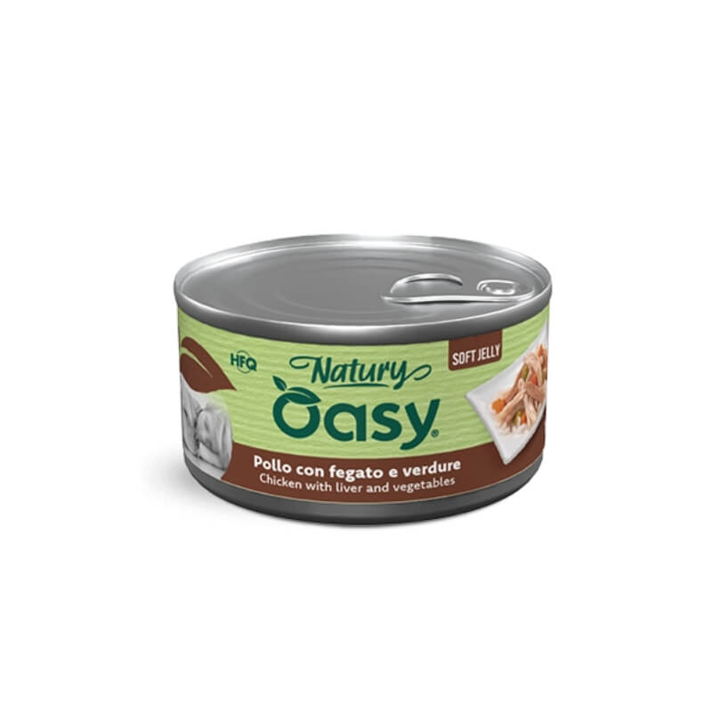 Oasy Dog Natury Adult fileji v želeju, konzerva - piščanec, jetra in zelenjava - 150 g - 150 g