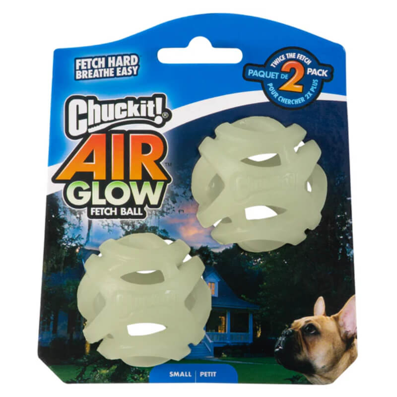 Chuckit! Air Glow svetleča mrežasta žogica S, 2 kos - 4,5 cm
