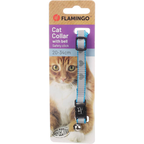 Flamingo odsevna ovratnica za mačke Minx, modra - 20-34 cm