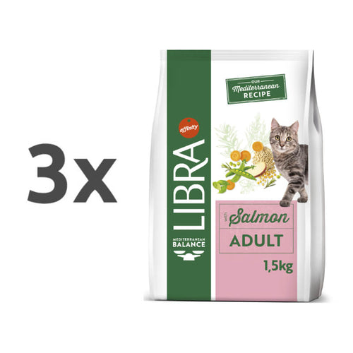 Libra Cat Adult - losos - 3 x 1,5 kg