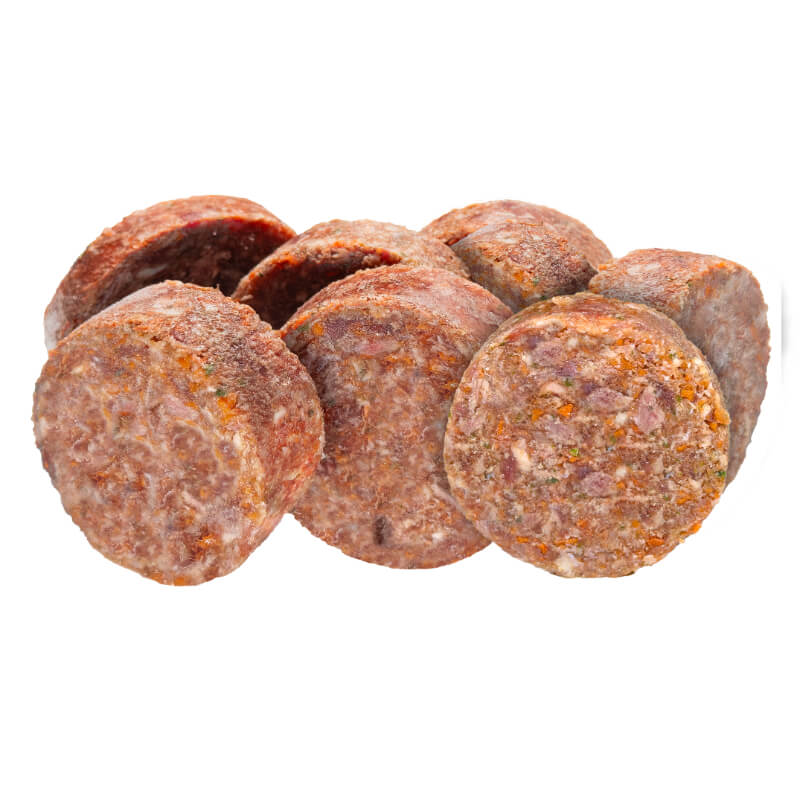 WolfPack Barf surova hrana v obliki medaljonov, raca - 1 kg (20 x 50 g) (3)