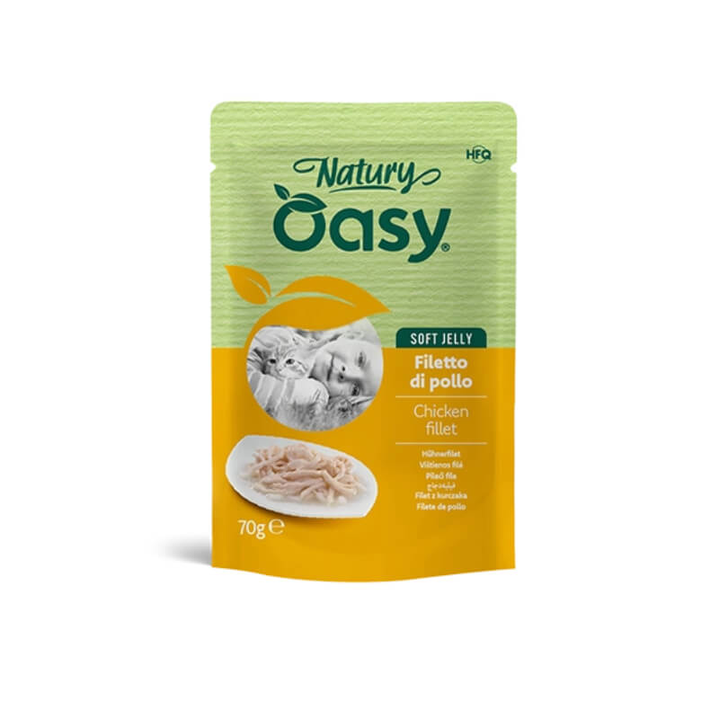 Oasy Cat Natury Adult fileji v želeju, vrečka - piščanec - 70 g