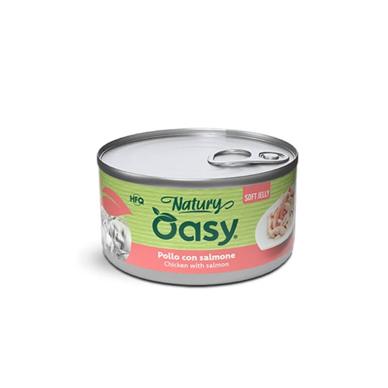Oasy Cat Natury Adult fileji v želeju, konzerva - piščanec in losos - 150 g