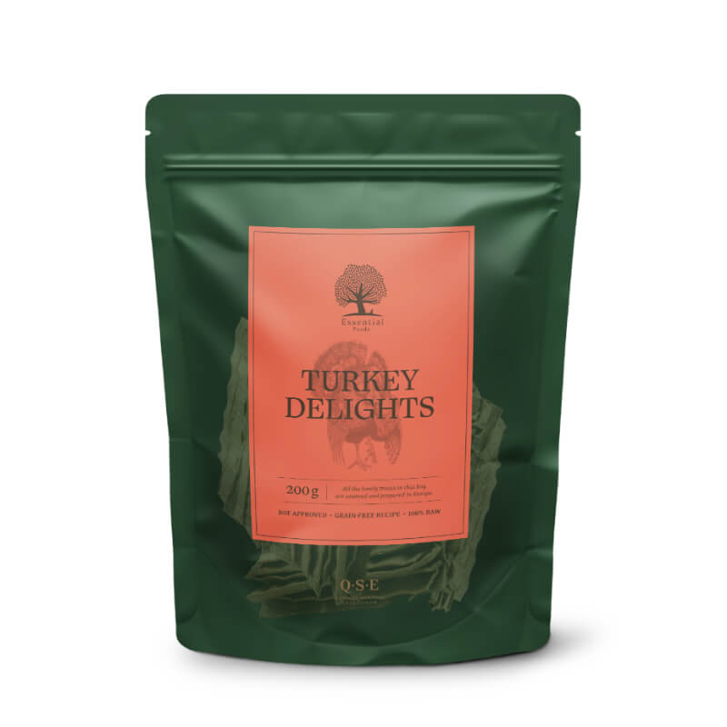 Essential Foods Turkey Delights pasji priboljški, puran - 200 g