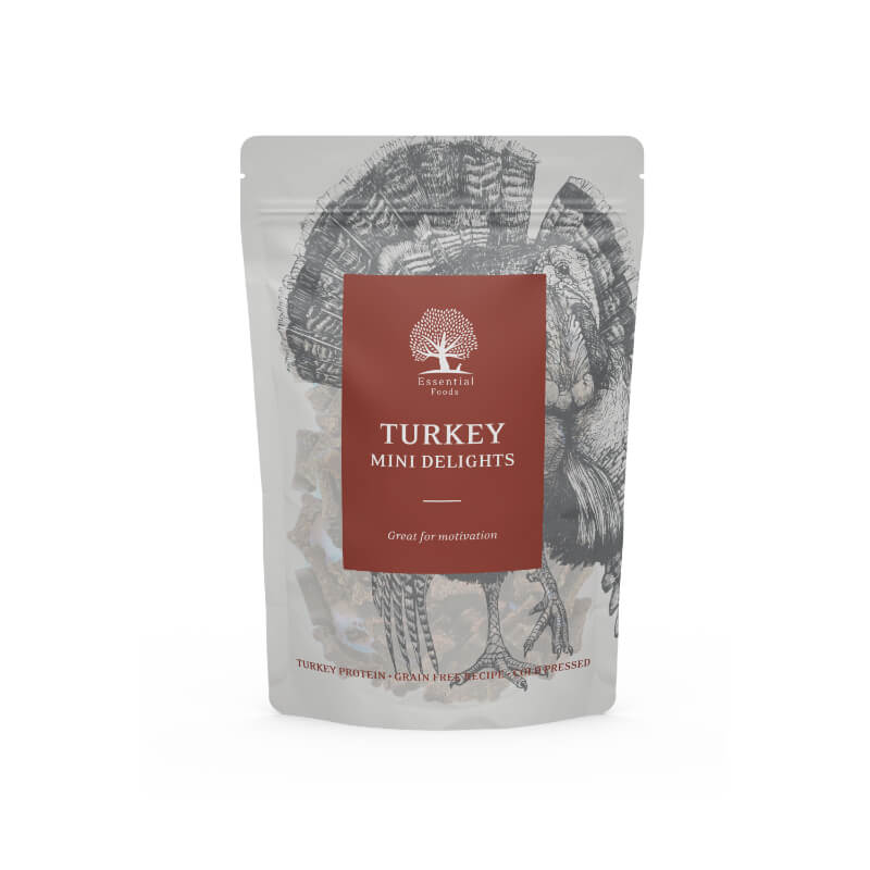 Essential Foods Turkey Mini Delights pasji priboljški, puran - 100 g