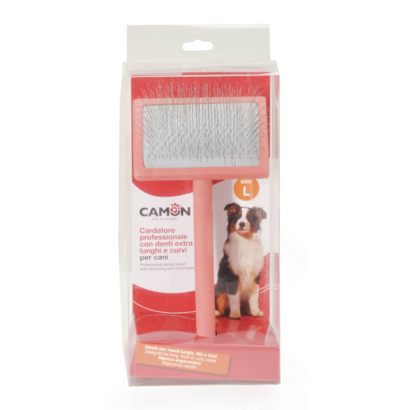 Camon krtača z dolgimi krivimi iglami in lesenim ročajem, L - 20 x 9,6 x 6,2cm