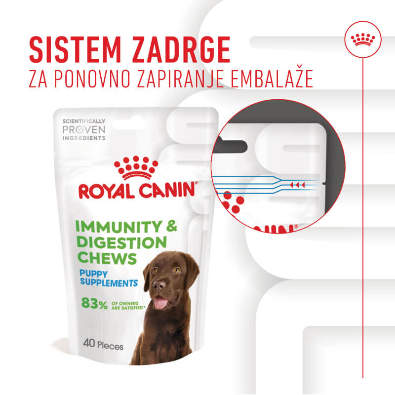 Royal Canin funkc. žvečljivi priboljški Immunity&Digestion Puppy - 100 g