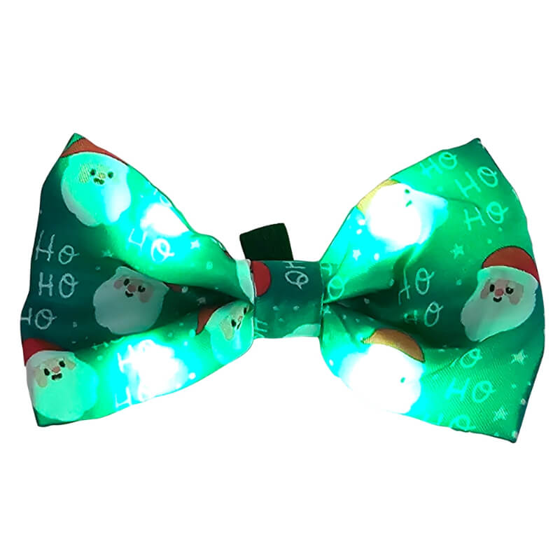 Nobby božični metuljček za pse z lučko, zelen - 10 x 6 cm