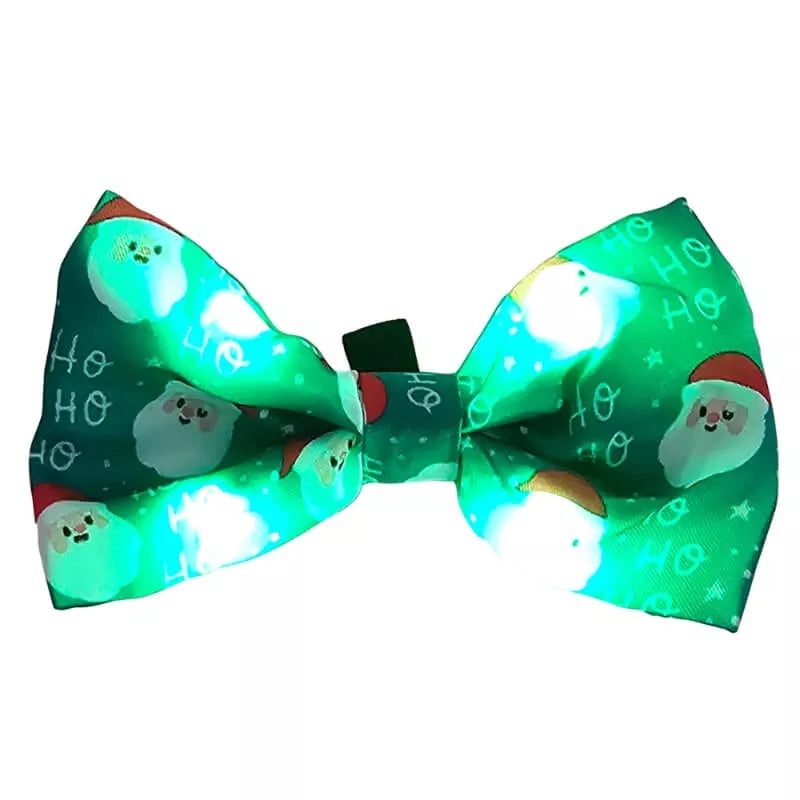 Nobby božični metuljček za pse z lučko, zelen - 10 x 6 cm