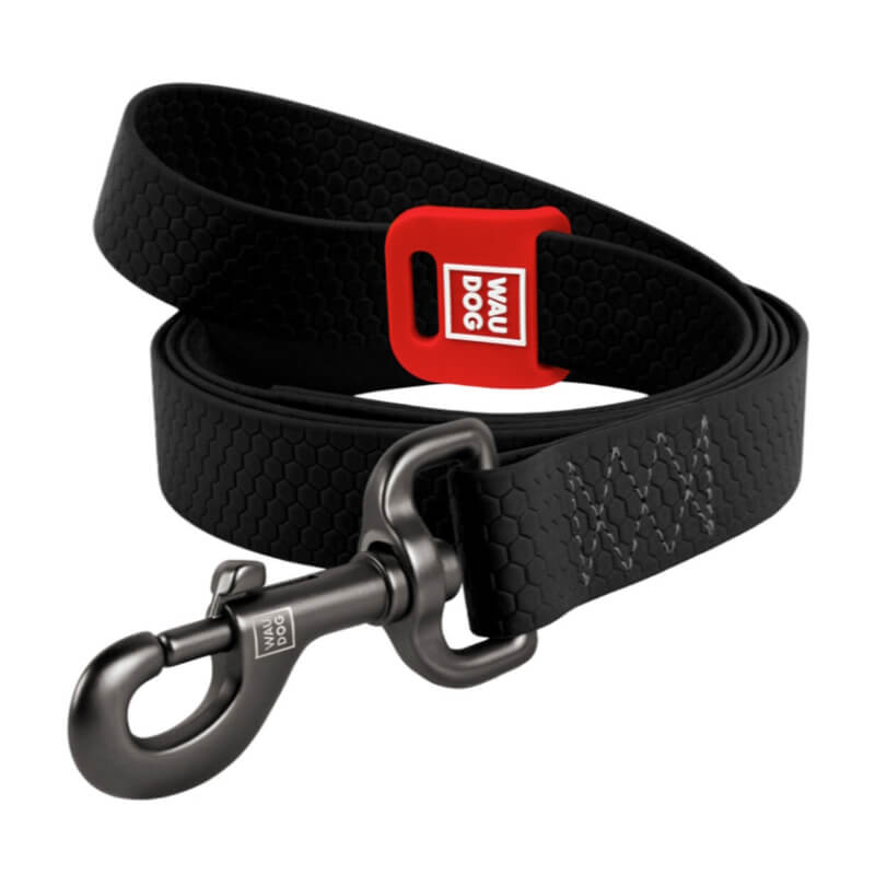 Waudog vodoodporen daljši povodec, črn - 305 cm