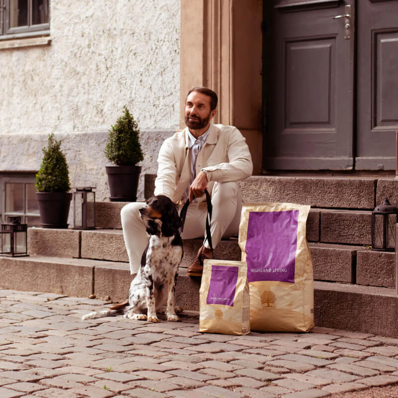 Essential Foods Dog Highland Adult - puran, losos in angus - mini ali large