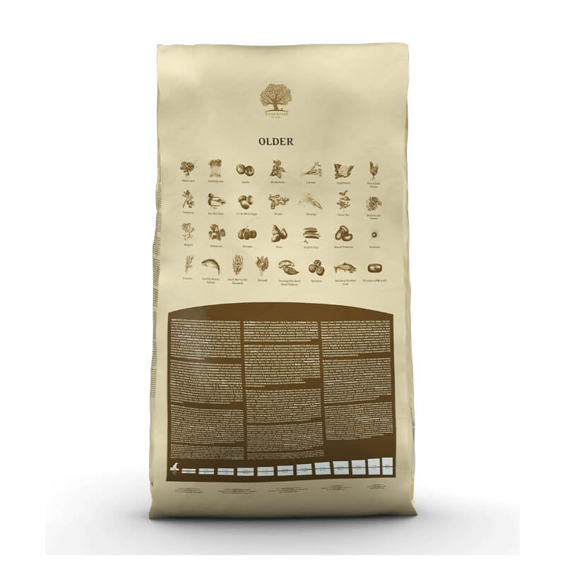 Essential Foods Dog Older Senior - piščanec, raca in ribe - mini ali large