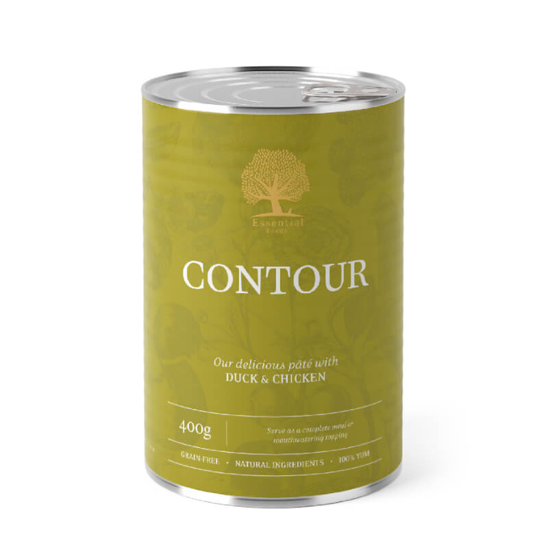 Essential Foods Dog Contour Adult Pâté, konzerva - raca in piščanec - 400 g