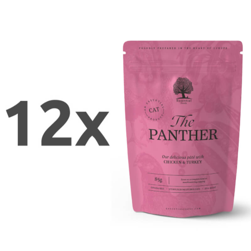 Essential Foods Cat The Panther Adult Pâté, vrečka - piščanec in puran - 85 g - 12 x 85 g