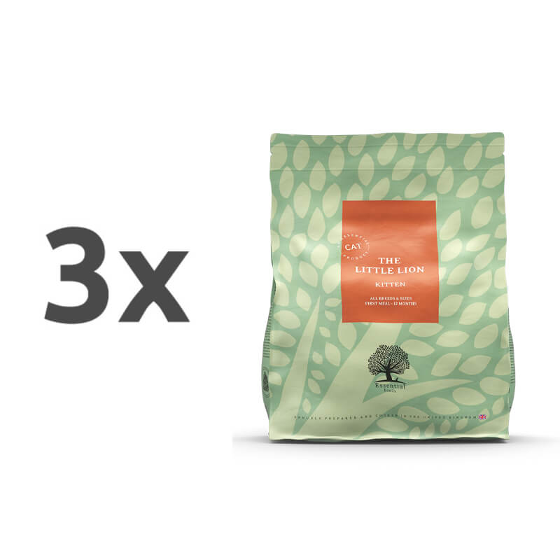 Essential Foods Cat The Little Lion Kitten - piščanec, raca in ribe - 3 x 3 kg