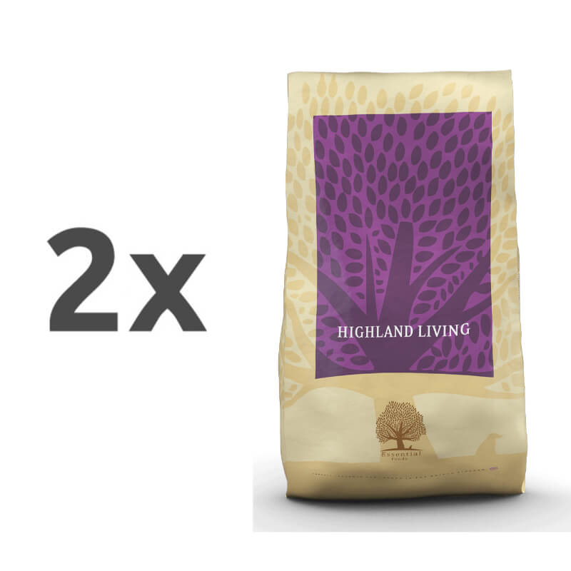 Essential Foods Dog Highland Adult - puran, losos in angus - mini ali large - 2 x 10 kg
