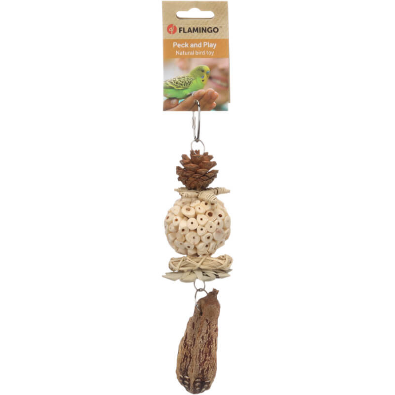 Flamingo viseča igrača za ptice Bero - 6 x 6 x 29 cm
