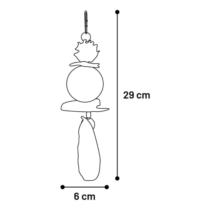 Flamingo viseča igrača za ptice Bero - 6 x 6 x 29 cm