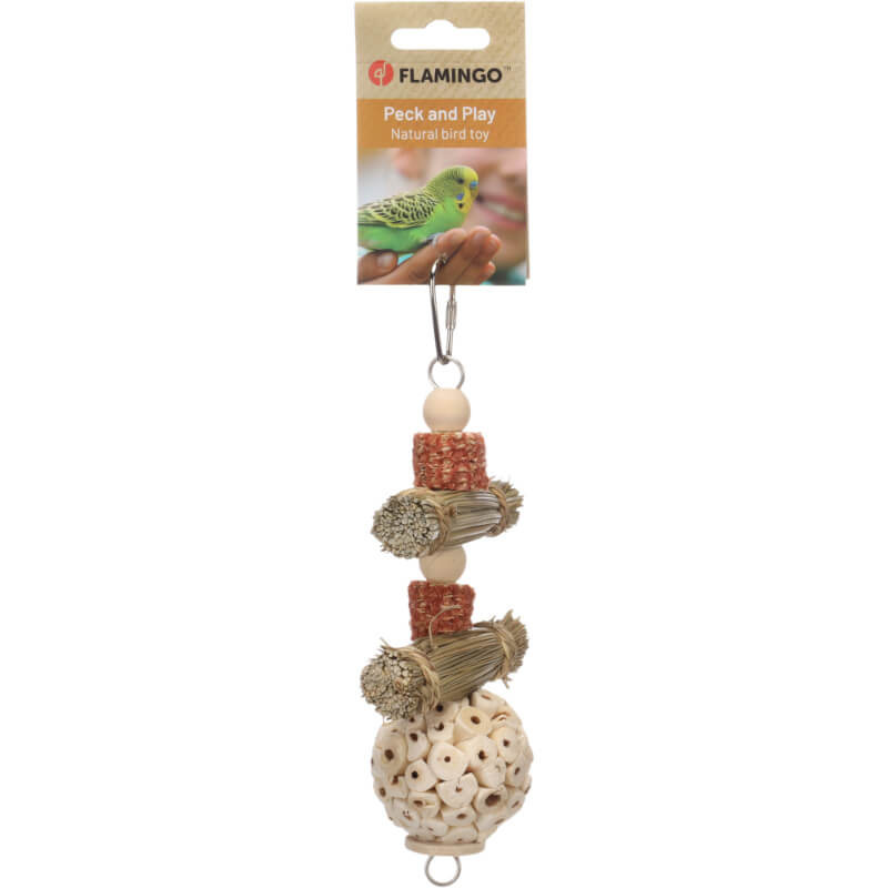 Flamingo viseča igrača za ptice Aba - 8 x 5 x 25 cm