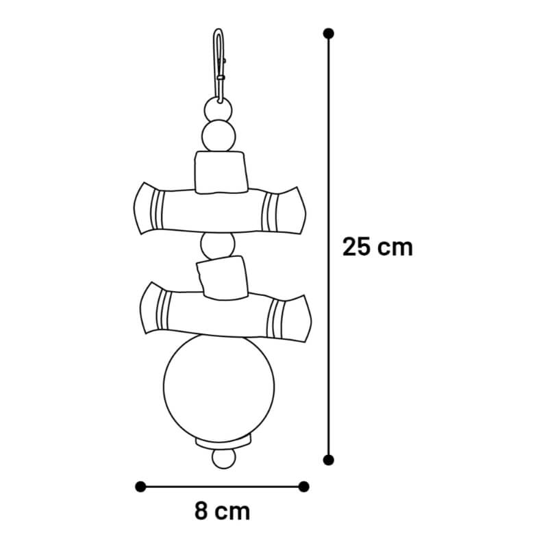 Flamingo viseča igrača za ptice Aba - 8 x 5 x 25 cm