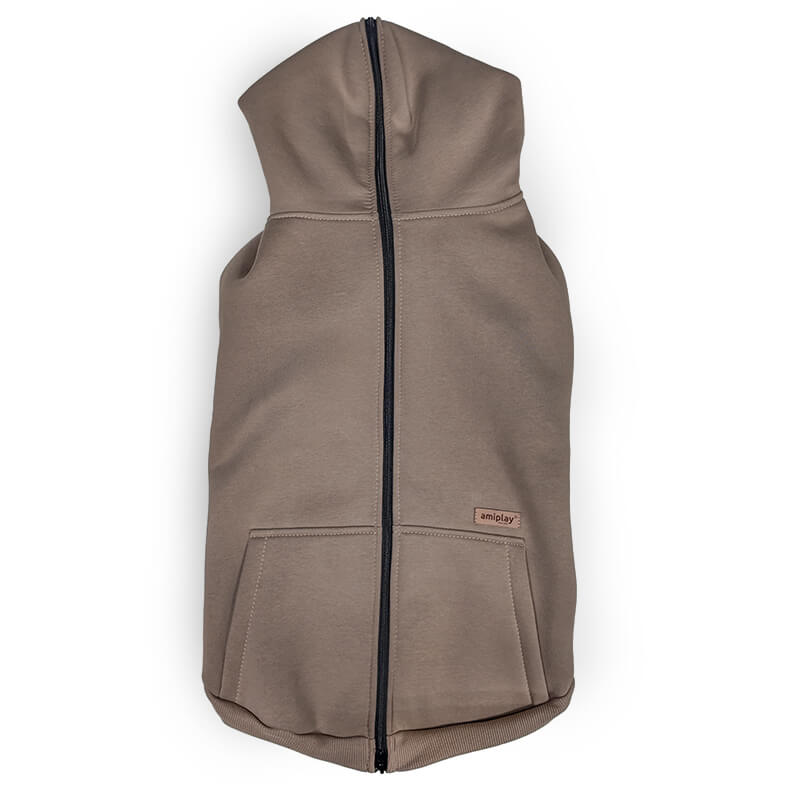 Amiplay pulover Hoodie Zip Texas, bež