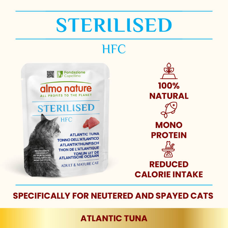 Almo Nature HFC Sterilised file v juhi, vrečka - atlantska tuna - 50 g