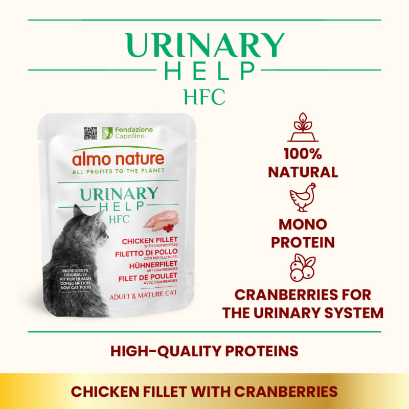 Almo Nature HFC Urinary Help file v juhi, vrečka - pišč. prsa in brusnice - 50 g