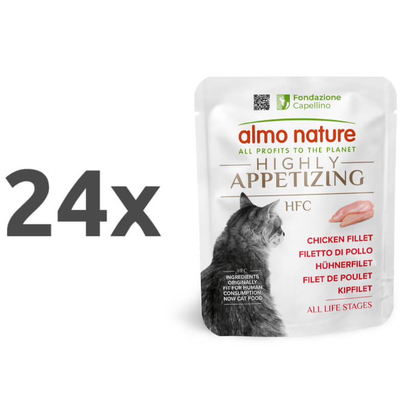 Almo Nature HFC Highly Appetizing file v juhi, vrečka - piščančja prsa - 50 g - 24 x 50 g