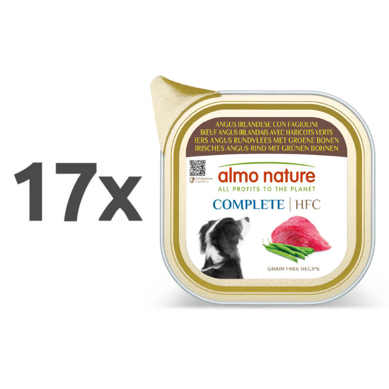 Almo Nature HFC Complete pašteta, alu posodica - govedina in st. fižol - 85 g - 17 x 85 g