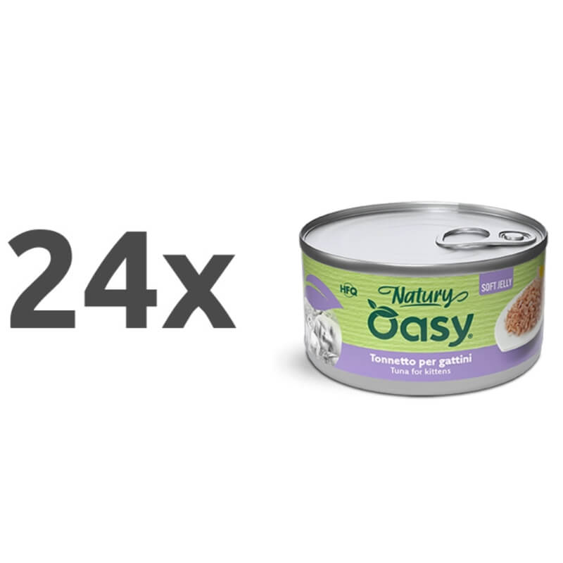 Oasy Cat Natury Kitten fileji v želeju, konzerva - tuna - 24 x 150 g